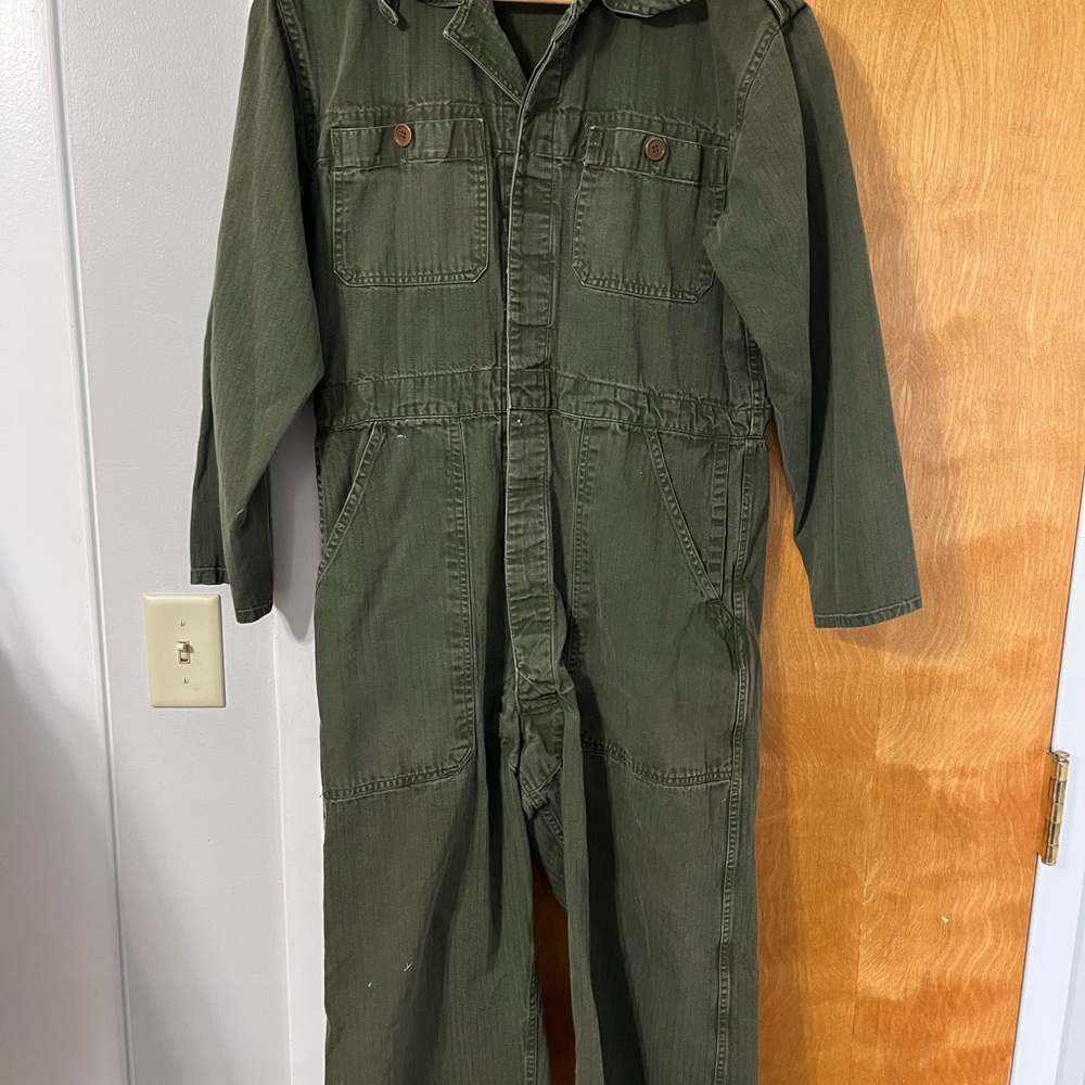 True Vintage 1950s Belgian Military Coverall Jumpsuit HBT